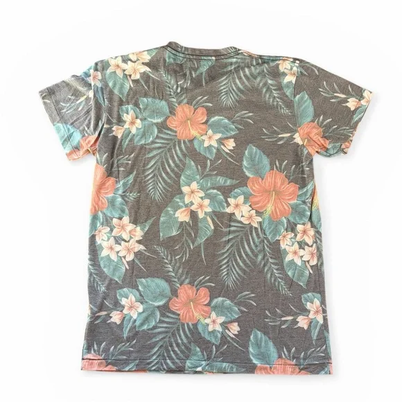 Sol Angeles Tropical Floral T Shirt Hawaiian Print Gray Soft Tee Small USA - Picture 6 of 6